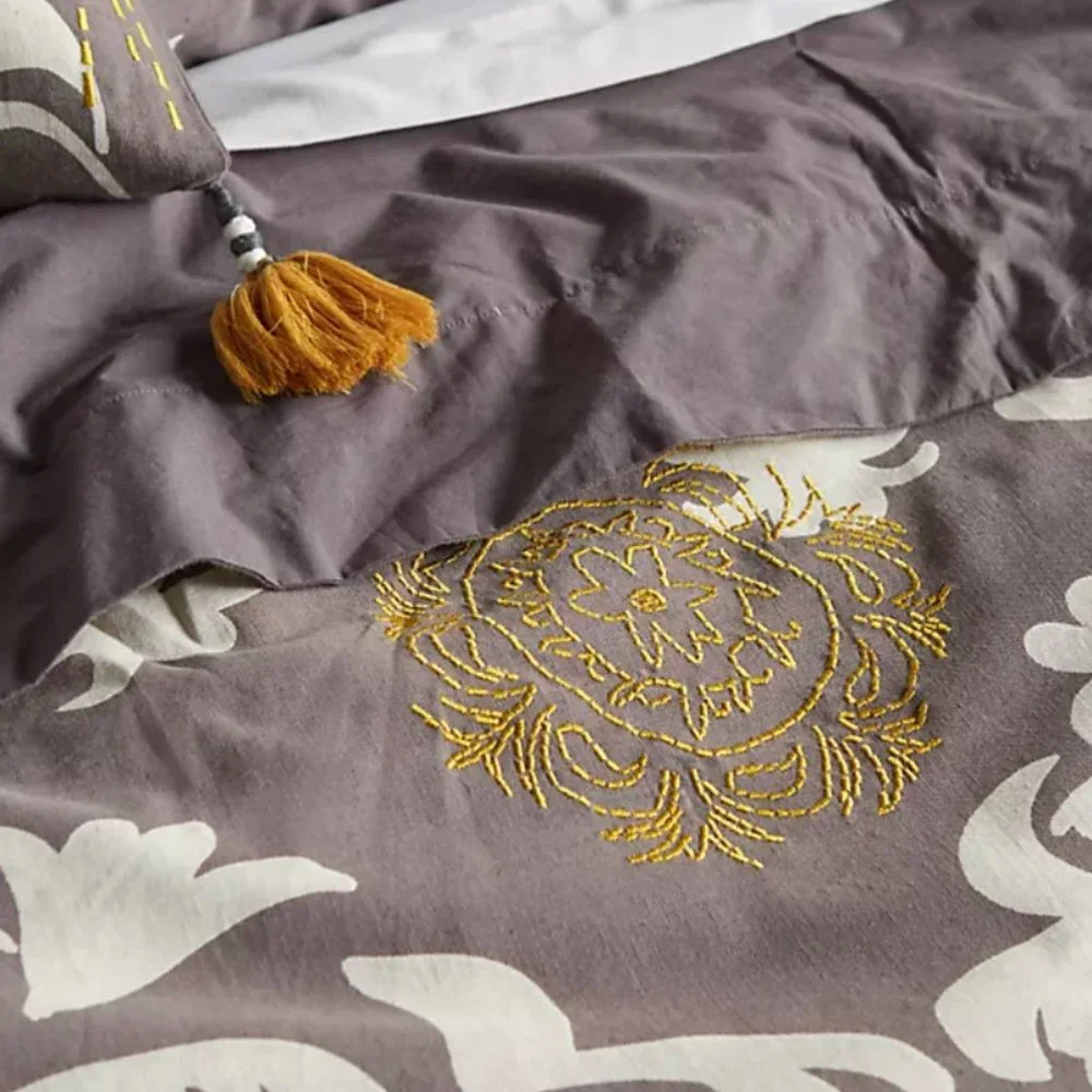 Anthropologie Twin Size Agata Duvet Cover and 2 Standard Pillow Shams